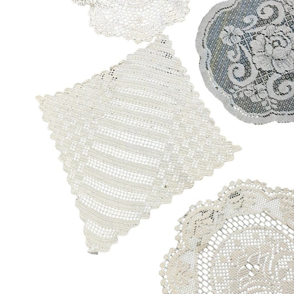 16 Mixed Vintage Doilies Table Cloths Crochet Lace Granny Farmhouse Cottagecore - Picture 6 of 9